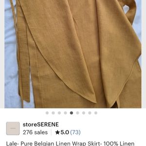 NWOT Etsy handmade linen wrap skirt
